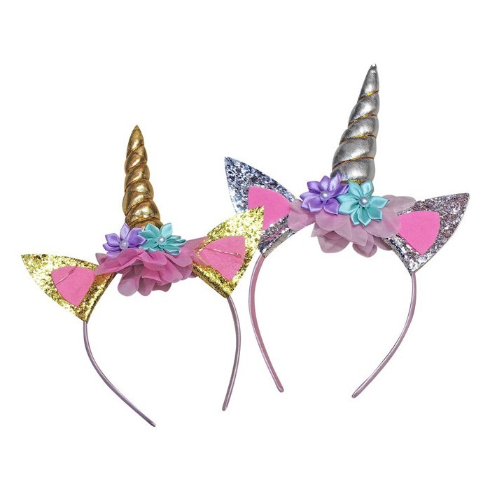 Unicorn Στέκα Μαλλιών Με Λουλούδια