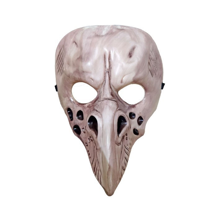Bird Skull Μάσκα Πλαστική Με Λάστιχο Καφέ