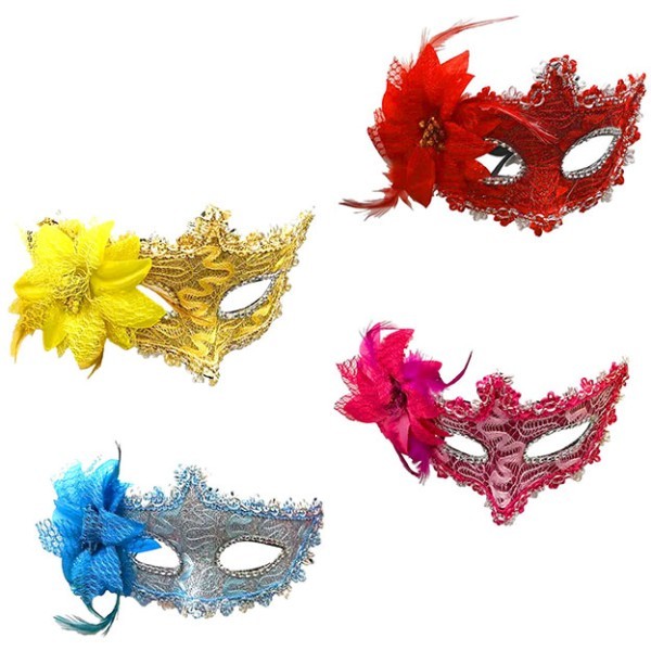 Glow Μάσκα Με Λουλούδι 20x10cm Ροζ