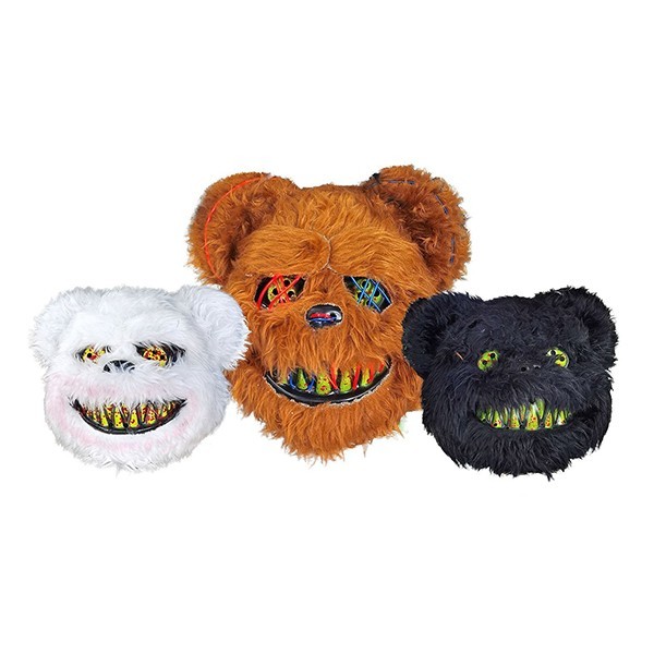 Creepy Bear Τριχωτή Μάσκα Αρκούδας 25x25cm Μαύρη