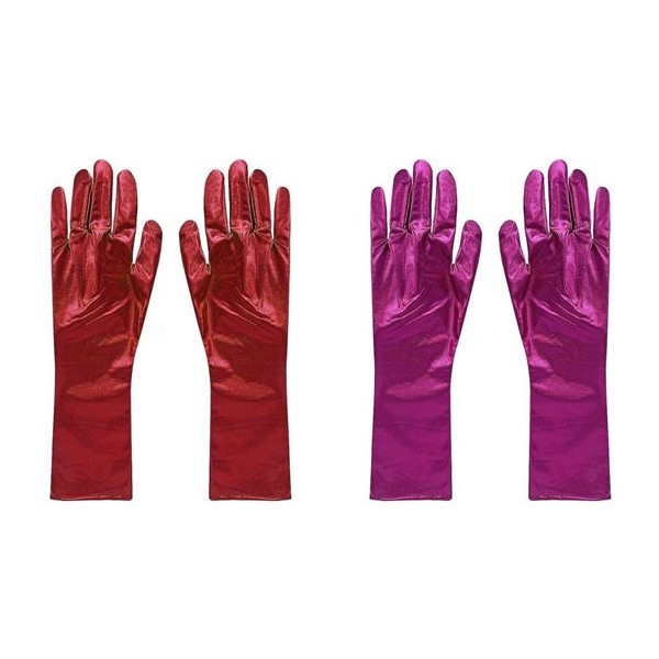 Γυαλιστερά Γάντια Μακριά 40cm Κόκκινα