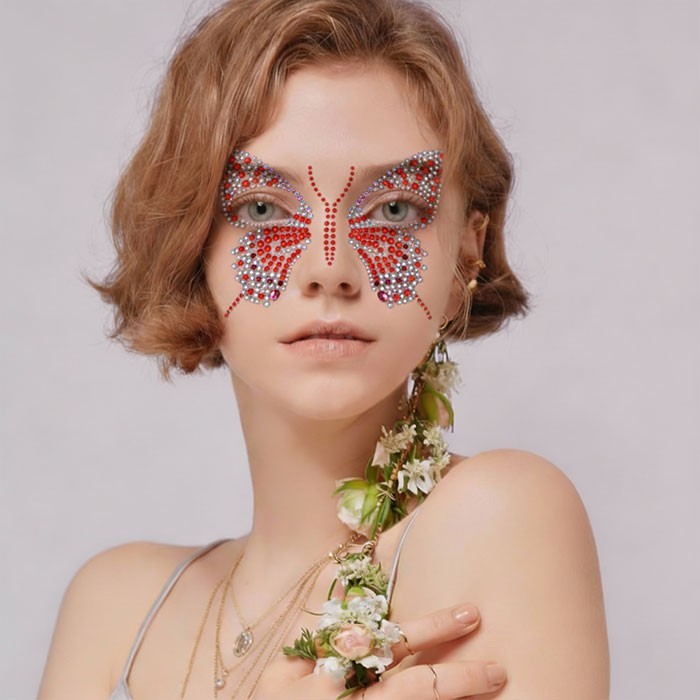 Face Gems Αυτοκόλλητα Προσώπου Πεταλούδα 17x17cm