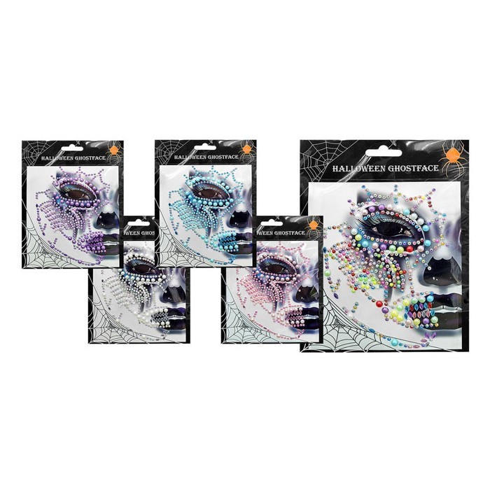 Face Gems Αυτοκόλλητα Προσώπου Με Νεκροκεφαλή 20x14cm