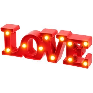 Love Επιτραπέζιο Διακοσμητικό 10Led 30x10,5x4cm Κόκκινο