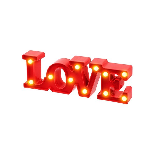 Love Επιτραπέζιο Διακοσμητικό 10Led 30x10,5x4cm Κόκκινο