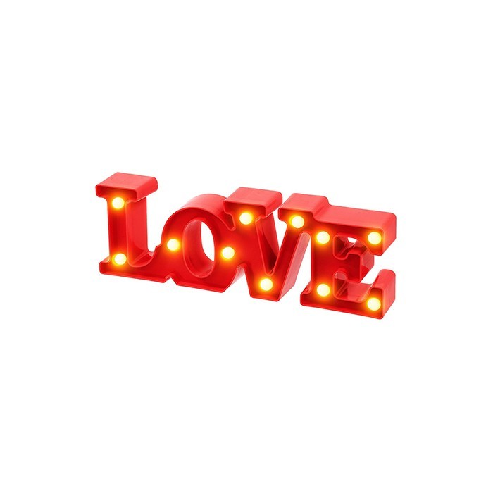 Love Επιτραπέζιο Διακοσμητικό 10Led 30x10,5x4cm Κόκκινο