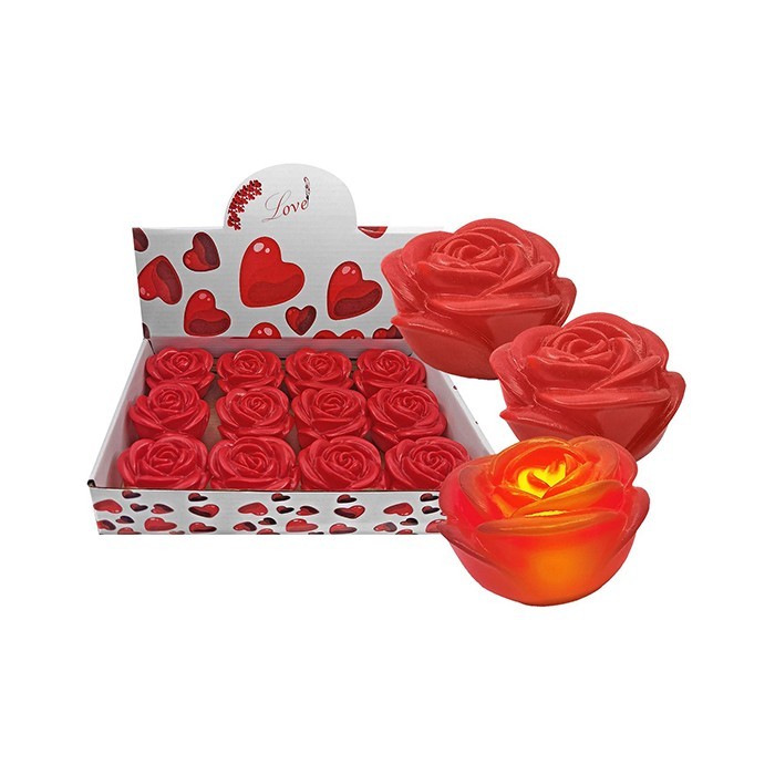 Red Rose Πλαστικό Με Φως 6x3,5cm
