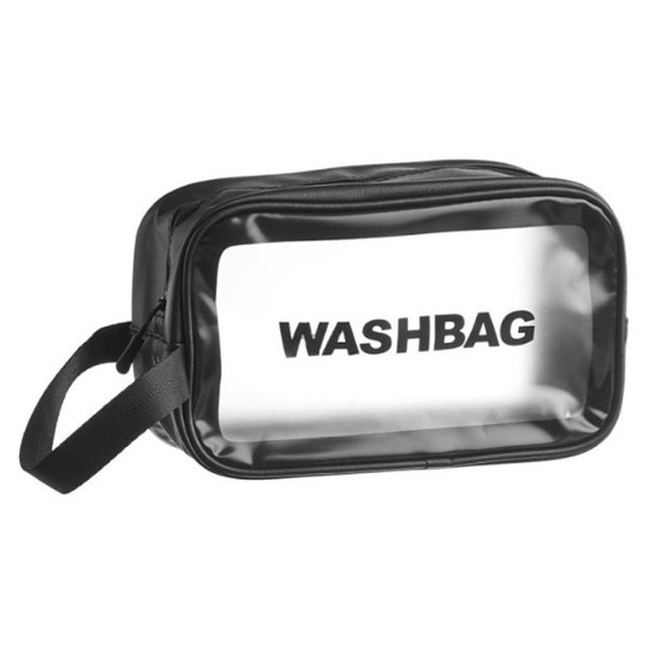 WashBag  Νεσεσέρ Αδιάβροχο Μαύρο-Διάφανο 26x7x16cm
