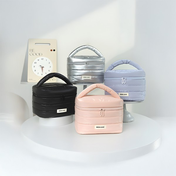 Beenlove Puffy Glow Νεσεσέρ Αποθήκευσης Γυαλιστερό Ασημί