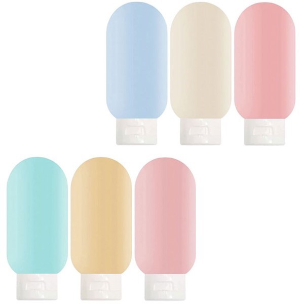 Silicone Σετ Μπουκάλια Ταξιδίου 11.2cm 3Τεμ Μπλε Ροζ Λευκό
