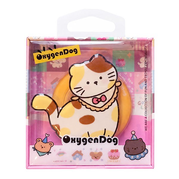 OxygenDog Pop Socket Βάση Κινητού Λευκός Σκύλος Ροζ Φιογκάκι
