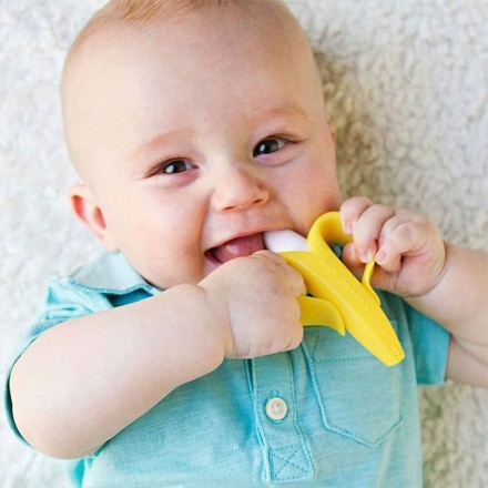 Zab Βρεφική Οδοντόβουρτσα Μπανάνα Κίτρινη 10x6cm Παιδικά