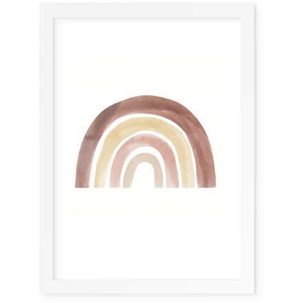 Pink Rainbow Poster Με Λευκή Ξύλινη Κορνίζα 15x20cm Παιδικά