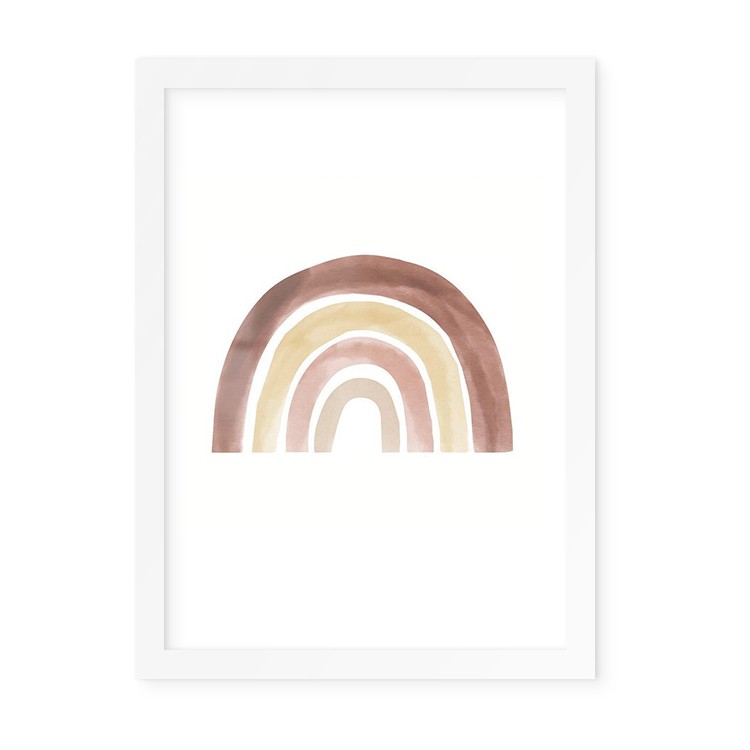 Παιδικά Pink Rainbow Poster Με Λευκή Ξύλινη Κορνίζα 15x20cm