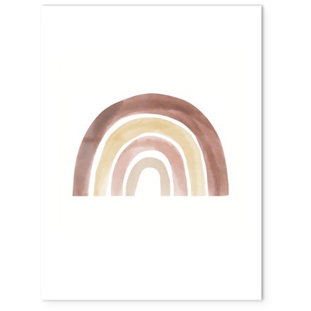 Pink Rainbow Poster Με Λευκή Ξύλινη Κορνίζα 15x20cm
