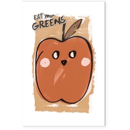 Sweet Apple Poster  Με Ξύλινη Φυσική Κορνίζα 20x30cm