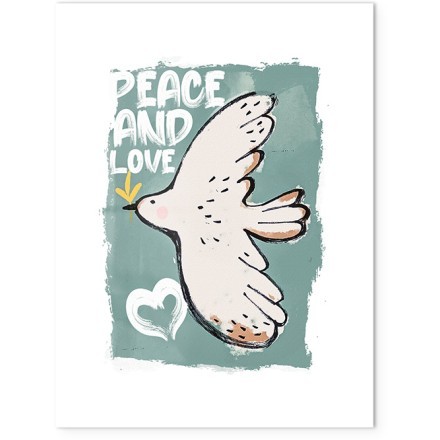White Dove Poster Με Ξύλινη Φυσική Κορνίζα 30x40cm