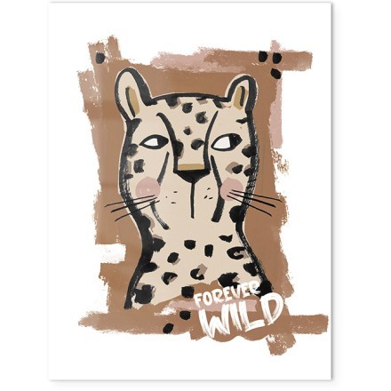 Cute Leopard Poster Με Ξύλινη Φυσική Κορνίζα 30x40cm
