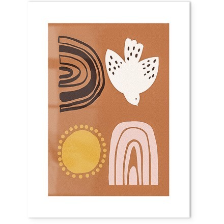 Dove, Sun, Rainbow Poster Με Ξύλινη Φυσική Κορνίζα 40x50cm