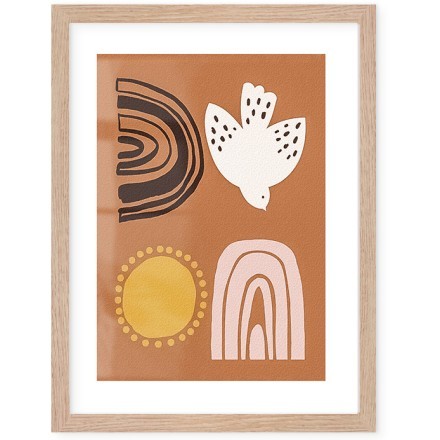 Dove, Sun, Rainbow Poster Με Ξύλινη Φυσική Κορνίζα 40x50cm Παιδικά