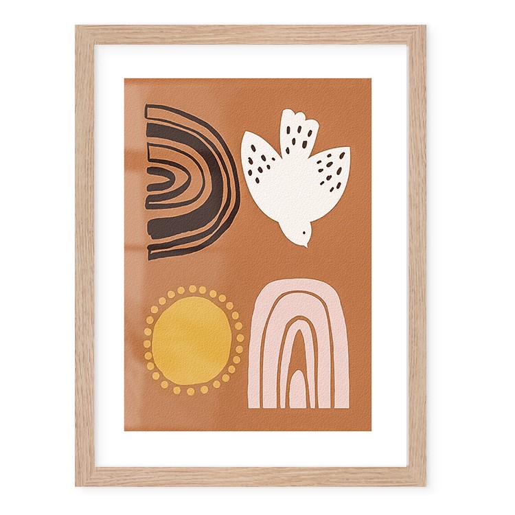 Παιδικά Dove, Sun, Rainbow Poster Με Ξύλινη Φυσική Κορνίζα 40x50cm
