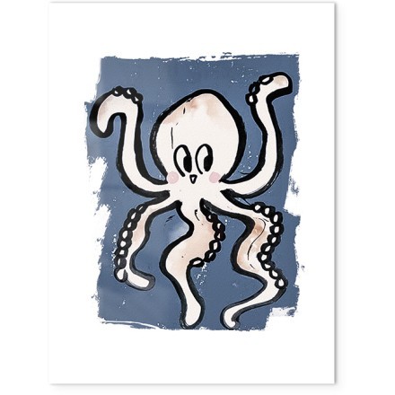 Cute Octapus Poster Με Μαύρη Ξύλινη Κορνίζα 40x50cm