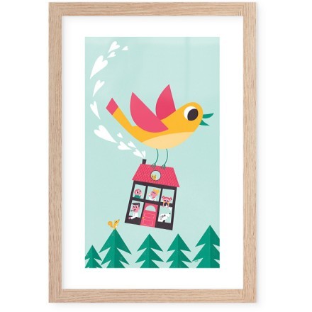 Flying Bird Poster Με Ξύλινη Φυσική Κορνίζα 20x30cm Παιδικά