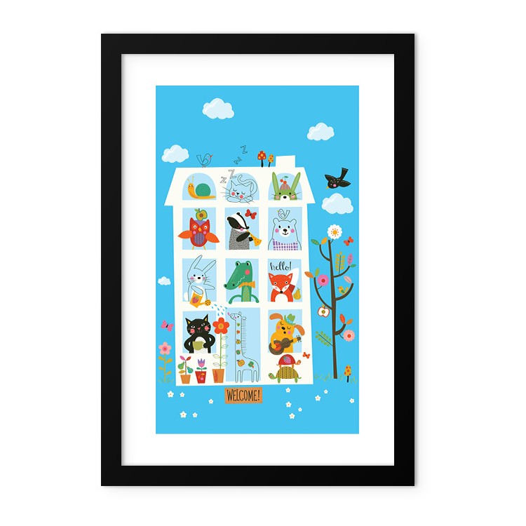 Παιδικά Welcome Home Poster Με Μαύρη Ξύλινη Κορνίζα 20x30cm
