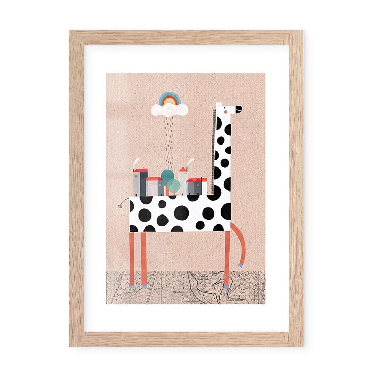 Παιδικά Spotted Gir Poster Με Ξύλινη Φυσική Κορνίζα 15x20cm
