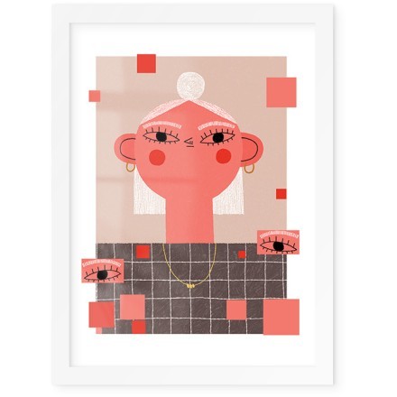 Pink Lady Poster Με Λευκή Ξύλινη Κορνίζα 15x20cm Παιδικά