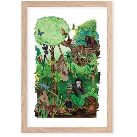Jungle Poster Με Ξύλινη Φυσική Κορνίζα 20x30cm Παιδικά