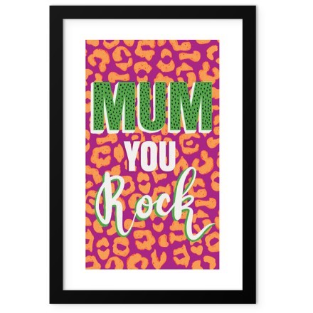 Mum You Rock Poster Με Μαύρη Ξύλινη Κορνίζα 20x30cm Παιδικά