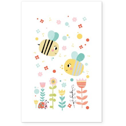 Loved  Bees Poster Με Ξύλινη Φυσική Κορνίζα 20x30cm