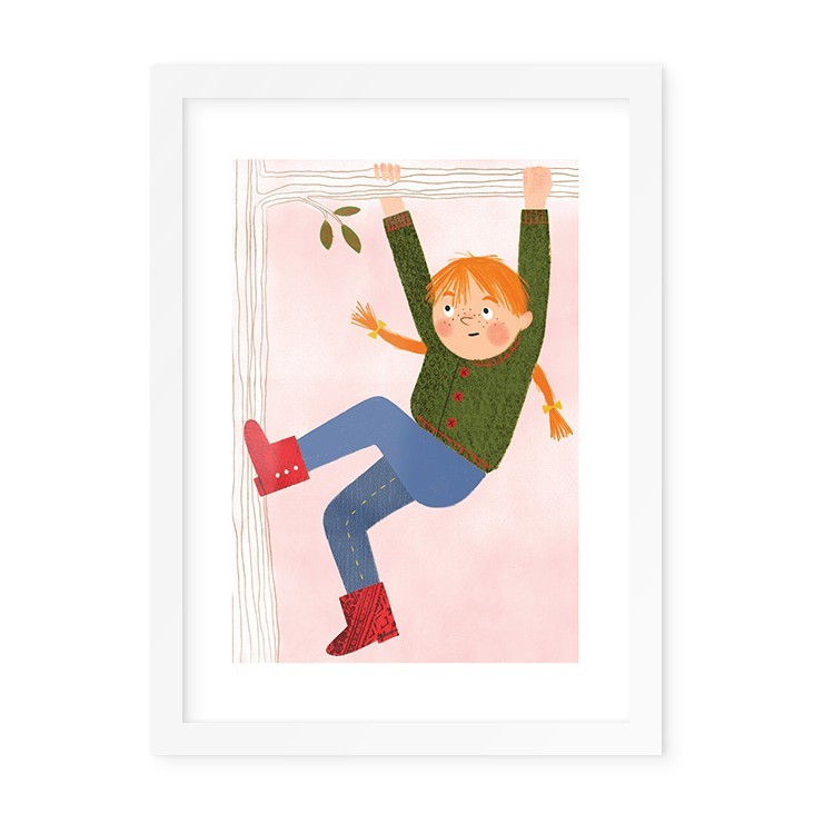 Παιδικά Playful Girl Poster Με Λευκή Ξύλινη Κορνίζα 15x20cm