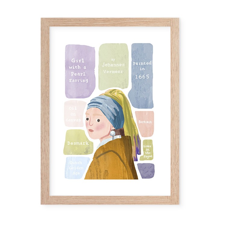 Παιδικά Blonde Girl Poster Με Ξύλινη Φυσική Κορνίζα 15x20cm