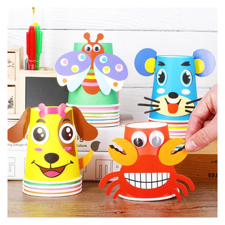 Παιδικά Craft Κιτ Χειροτεχνίας DIY Με Ποτήρια Σετ 12 Τεμαχίων