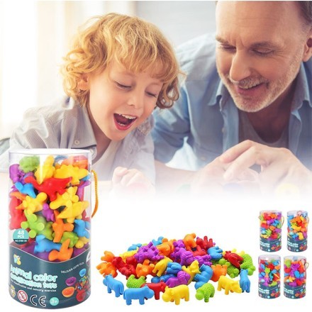 Colors Εκπαιδευτικό Παιχνίδι Montessori 48 Κομμάτια Πλαστικό Δεινοσαυράκια 9x9x17cm  Παιδικά
